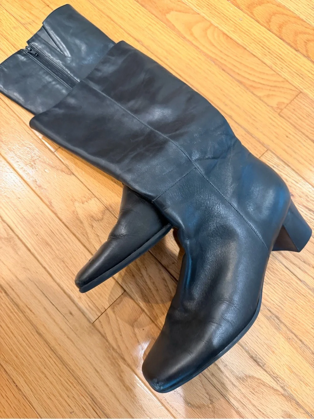 Naturalizer Black Leather Knee-High Women's Boots